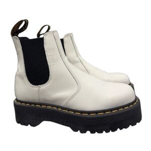 NEW White Dr Marten Platform Chelsea Boots